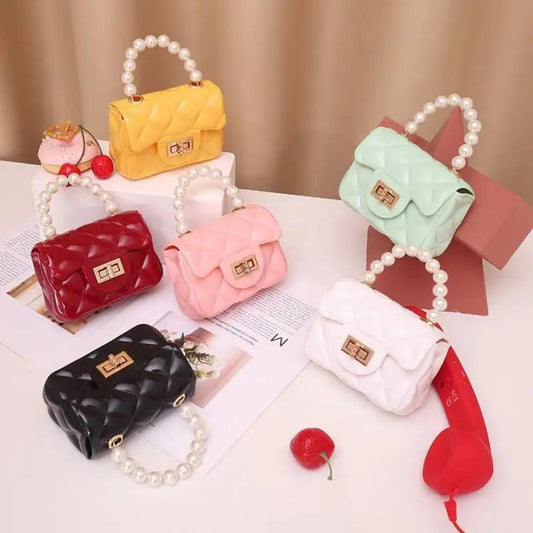 Cute Mini Chain Crossbody Bag for Little Girls – Blue Fashion Shoulder Purse
