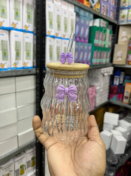 Premium bow Glass Travel Mug & Insulated