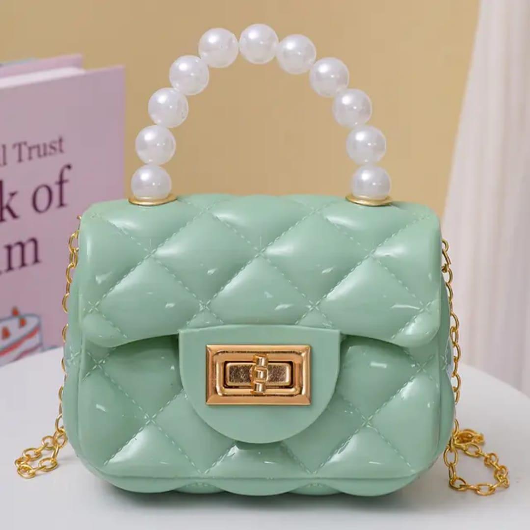 Cute Mini Chain Crossbody Bag for Little Girls – Blue Fashion Shoulder Purse