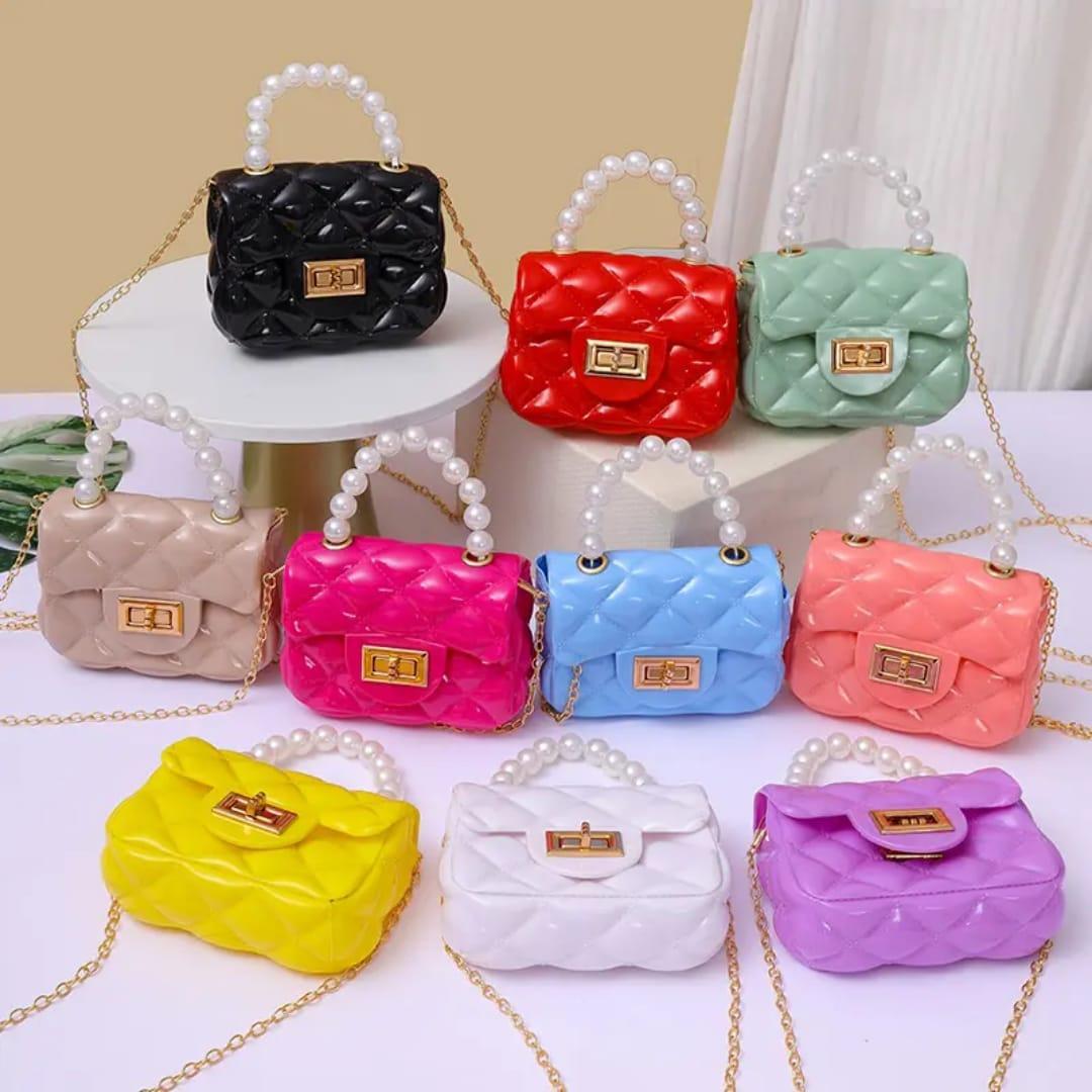 Cute Mini Chain Crossbody Bag for Little Girls – Blue Fashion Shoulder Purse