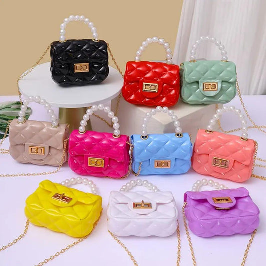 Cute Mini Chain Crossbody Bag for Little Girls – Blue Fashion Shoulder Purse