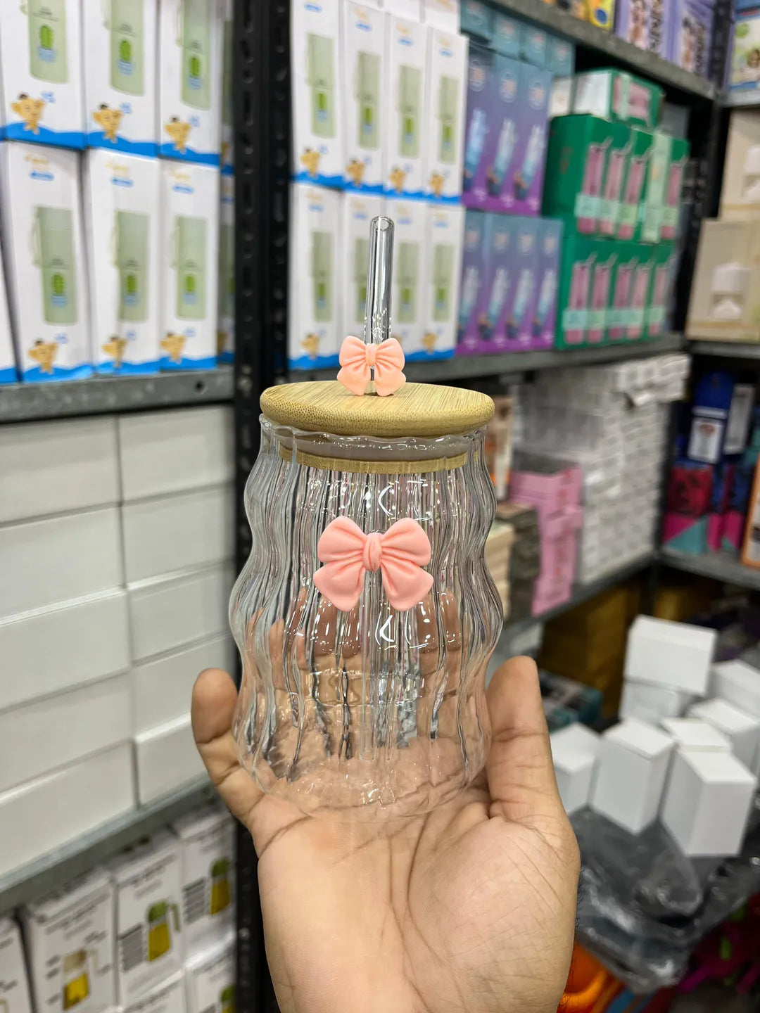Premium bow Glass Travel Mug & Insulated