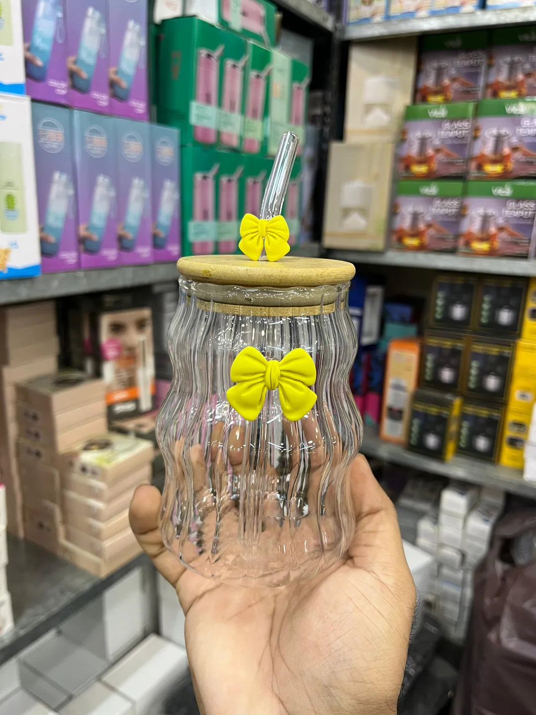 Premium bow Glass Travel Mug & Insulated