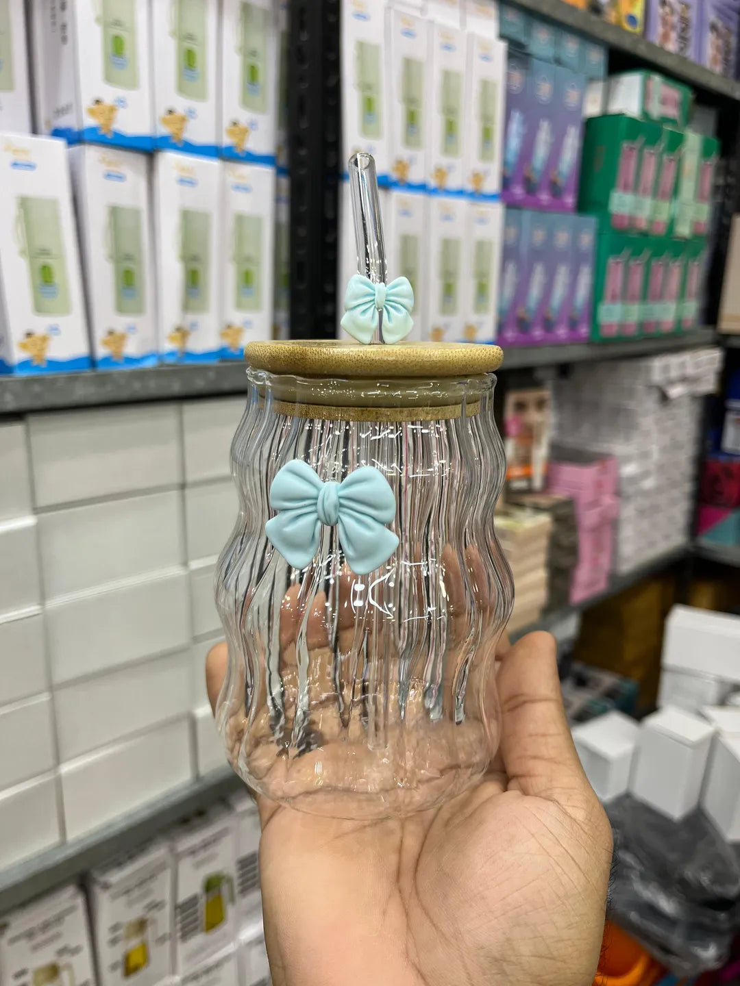 Premium bow Glass Travel Mug & Insulated