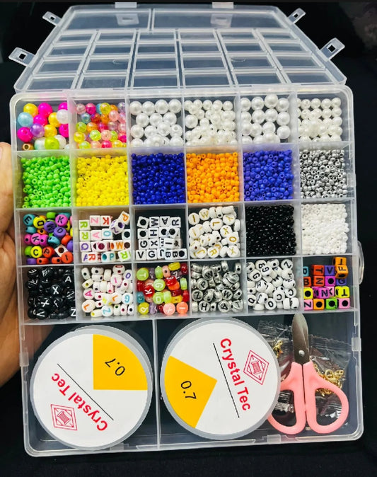 DIY Multicolor Jewellery Beads Kit – Modern Bracelet & Necklace Making Set